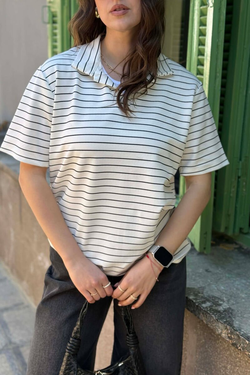 T-SHIRT ME VIJA ME JAKE POLO PER FEMRA + 6 PALE CORAPE DHURATE NE NGJYRE TE BARDHE - 4