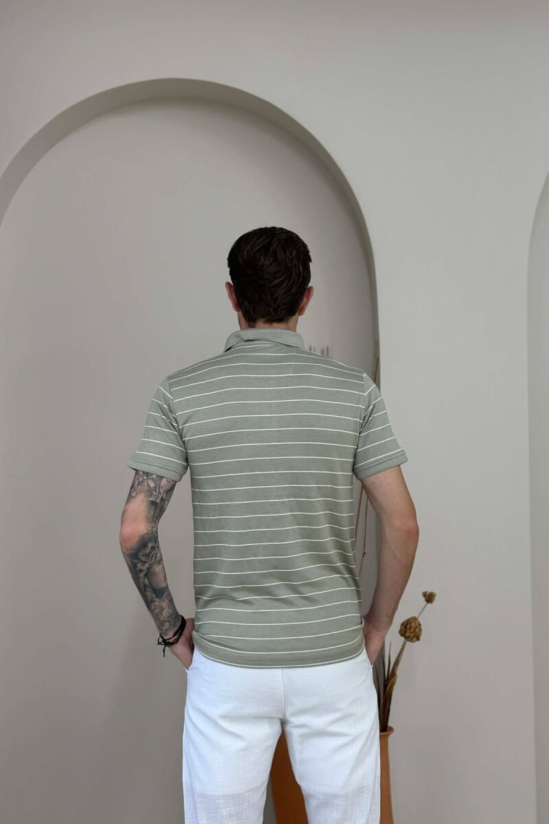 T-SHIRT ME VIJA ME JAKE POLO PER MESHKUJ NE NGJYRE MENTE - 3