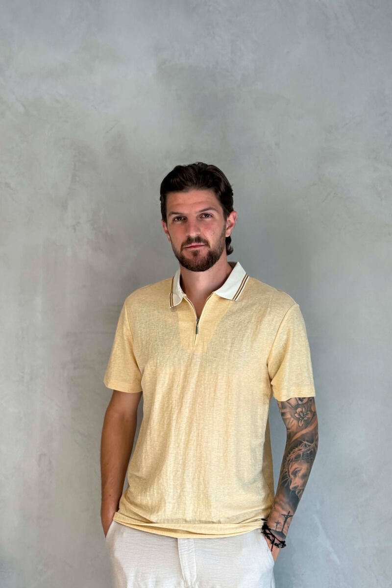 T-SHIRT ME ZINXHIR NE JAKE PER MESHKUJ NE NGJYRE BEZHE - 1