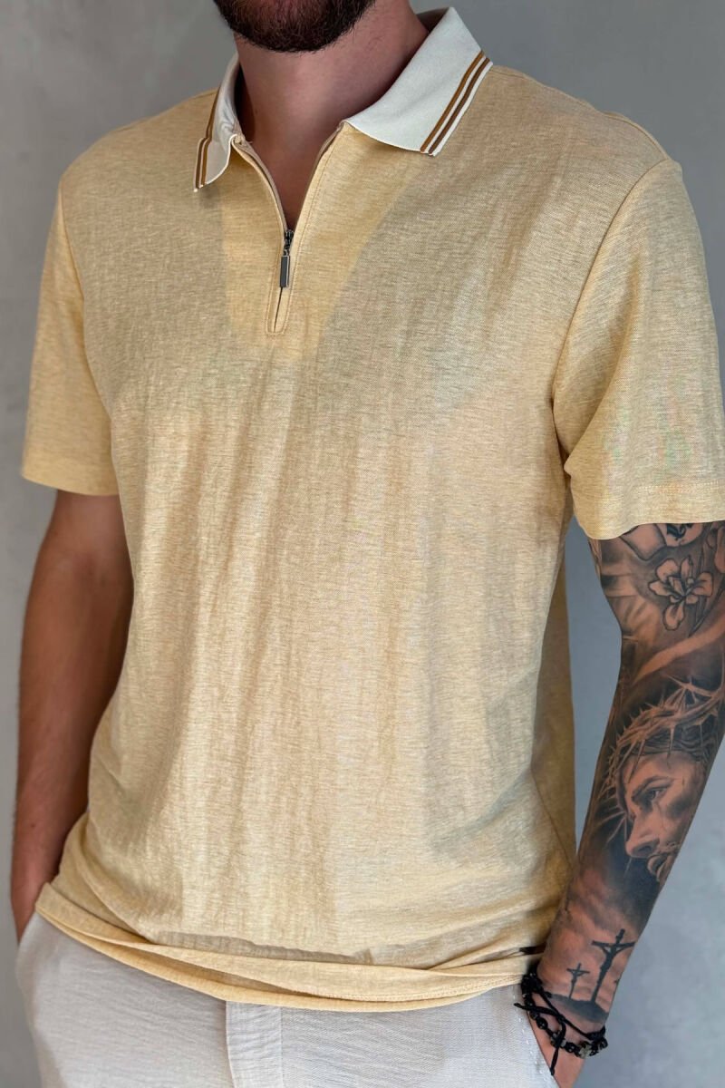 T-SHIRT ME ZINXHIR NE JAKE PER MESHKUJ NE NGJYRE BEZHE - 2