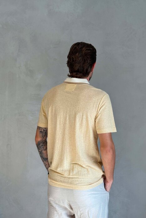 T-SHIRT ME ZINXHIR NE JAKE PER MESHKUJ NE NGJYRE BEZHE - 4