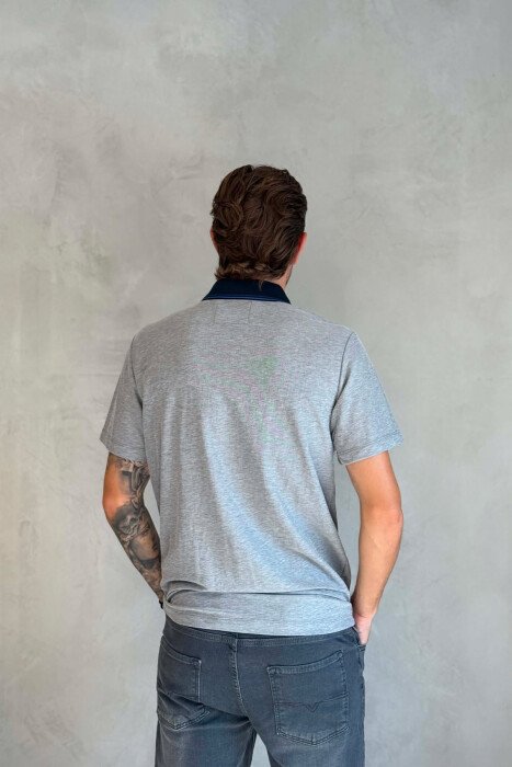 T-SHIRT ME ZINXHIR NE JAKE PER MESHKUJ NE NGJYRE GRI - 4