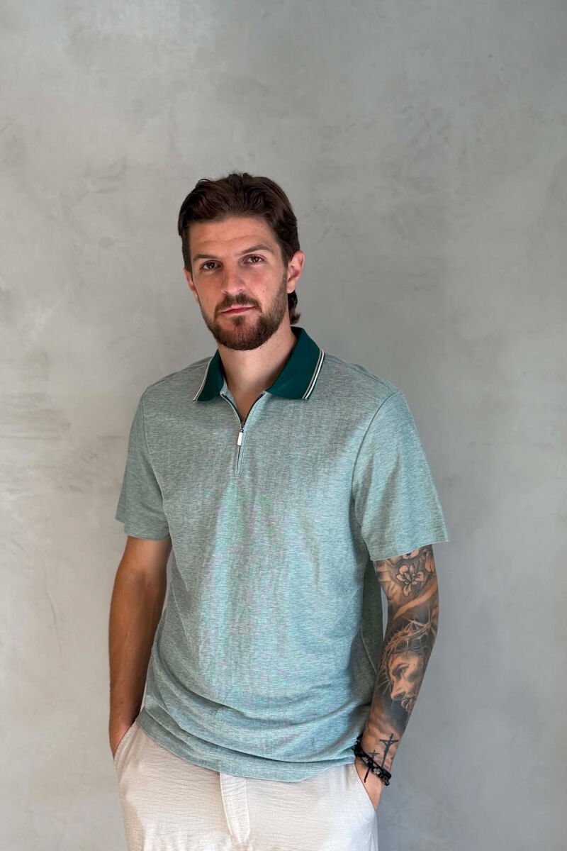 T-SHIRT ME ZINXHIR NE JAKE PER MESHKUJ NE NGJYRE JESHILE - 1