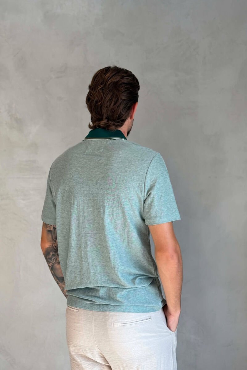 T-SHIRT ME ZINXHIR NE JAKE PER MESHKUJ NE NGJYRE JESHILE - 4