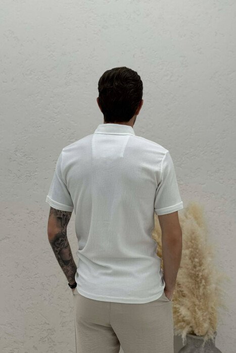T-SHIRT NJE NGJYRESH I THJESHTE PER MESHKUJ NE NGJYRE TE BARDHE - 2