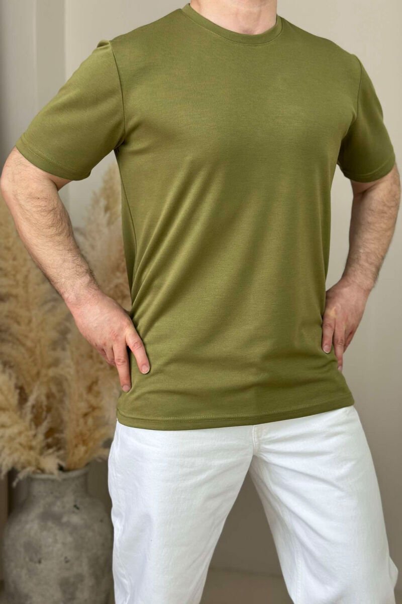 T-SHIRT NJË NGJYRËSH I THJESHTË PËR MESHKUJ NË NGJYRËN ULLI - 1