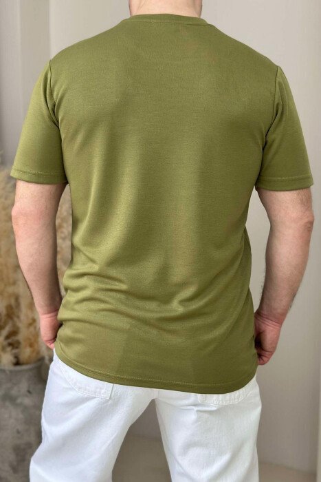 T-SHIRT NJË NGJYRËSH I THJESHTË PËR MESHKUJ NË NGJYRËN ULLI - 3