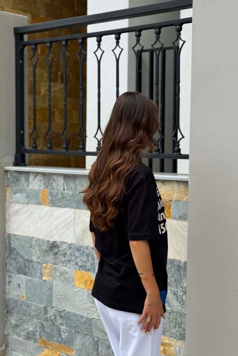 T-SHIRT NJE NGJYRESH ME DIZAJN PER FEMRA NE NGJYRE TE ZEZE - 3