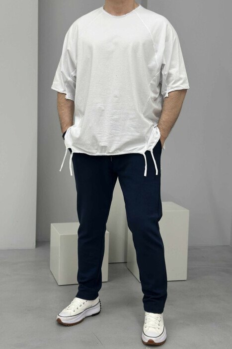 T-SHIRT NJË NGJYRËSH ME DIZAJN TË THJESHTË PËR MESHKUJ NË NGJYRËN E BARDHË - KLAUDIO FASHION