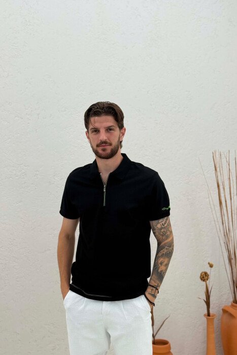 T-SHIRT NJE NGJYRESH ME JAKE ME ZINXHIR PER MESHKUJ NE NGJYRE TE ZEZE 