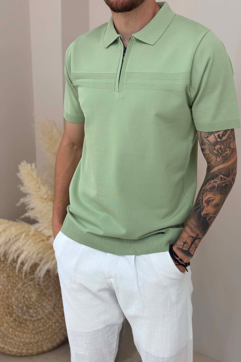 T-SHIRT NJE NGJYRESH ME JAKE ME ZINXHIR PER MESHKUJ NE NGJYRE MENTE - 2