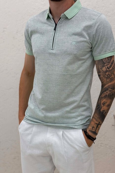 T-SHIRT NJE NGJYRESH ME JAKE ME ZINXHIR PER MESHKUJ NE NGJYRE MENTE - 4