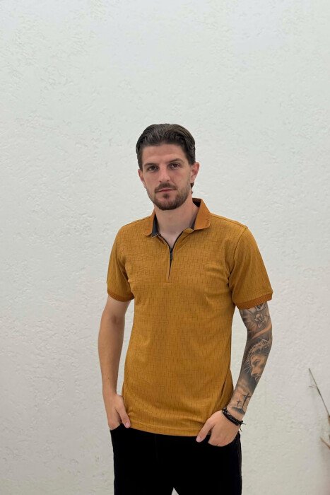 T-SHIRT NJE NGJYRESH ME JAKE POLO PER FEMRA NE NGJYRE KAFE TE ZBARDHUR - 1