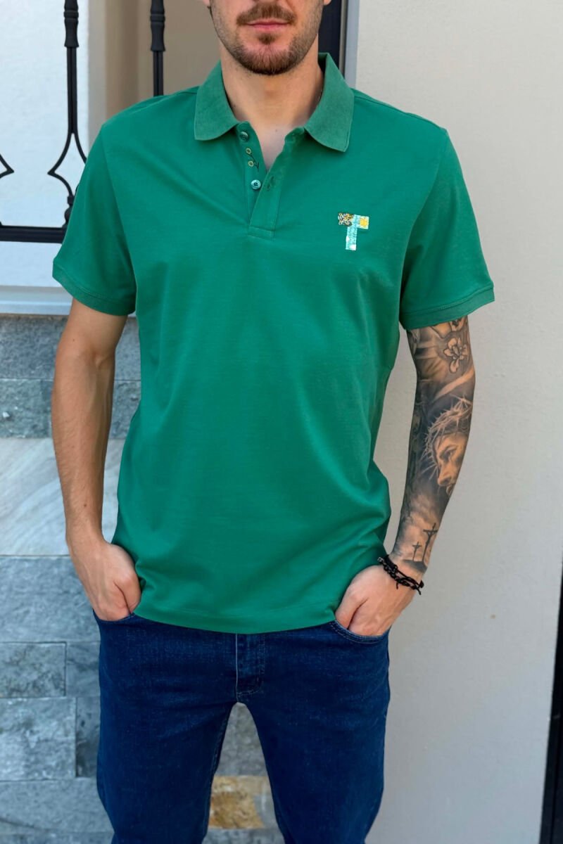 T-SHIRT NJE NGJYRESH ME JAKE POLO PER MESHKUJ NE NGJYRE JESHILE - 2