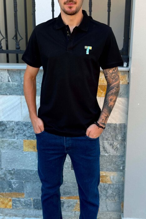 T-SHIRT NJE NGJYRESH ME JAKE POLO PER MESHKUJ NE NGJYRE TE ZEZE - 2