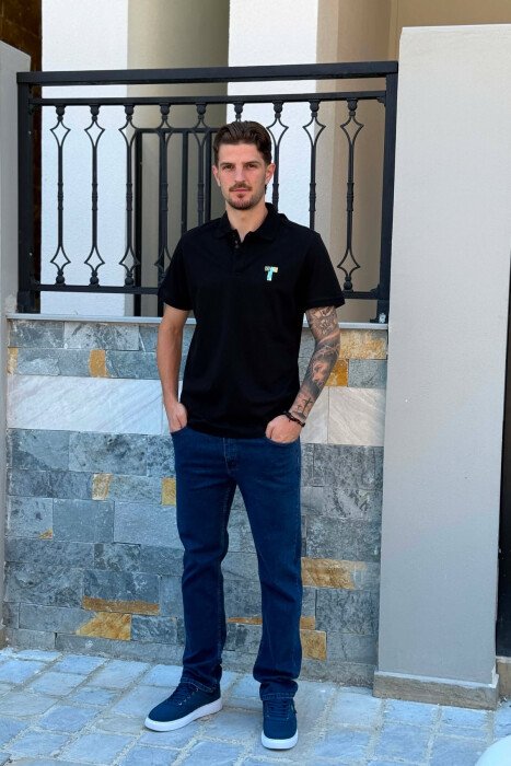 T-SHIRT NJE NGJYRESH ME JAKE POLO PER MESHKUJ NE NGJYRE TE ZEZE - 4