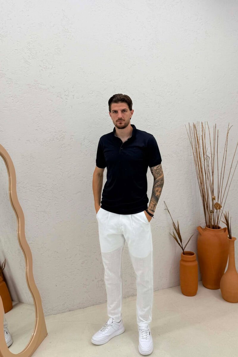T-SHIRT NJE NGJYRESH ME JAKE POLO PER MESHKUJ NE NGJYRE BLU - 3