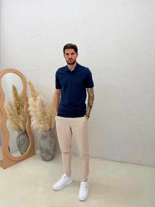T-SHIRT NJE NGJYRESH ME JAKE POLO PER MESHKUJ NE NGJYRE BLU - 3