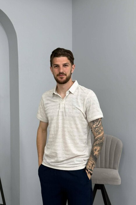 T-SHIRT NJE NGJYRESH ME JAKE POLO PER MESHKUJ NE NGJYRE GRI - 4