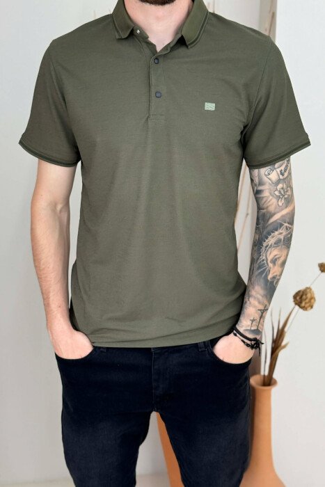 T-SHIRT NJE NGJYRESH ME JAKE POLO PER MESHKUJ NE NGJYRE JESHILE - 5