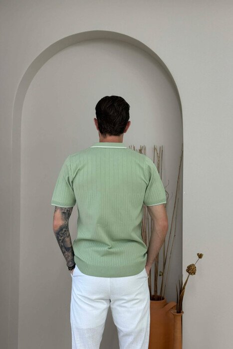 T-SHIRT NJE NGJYRESH ME JAKE POLO PER MESHKUJ NE NGJYRE MENTE - 3