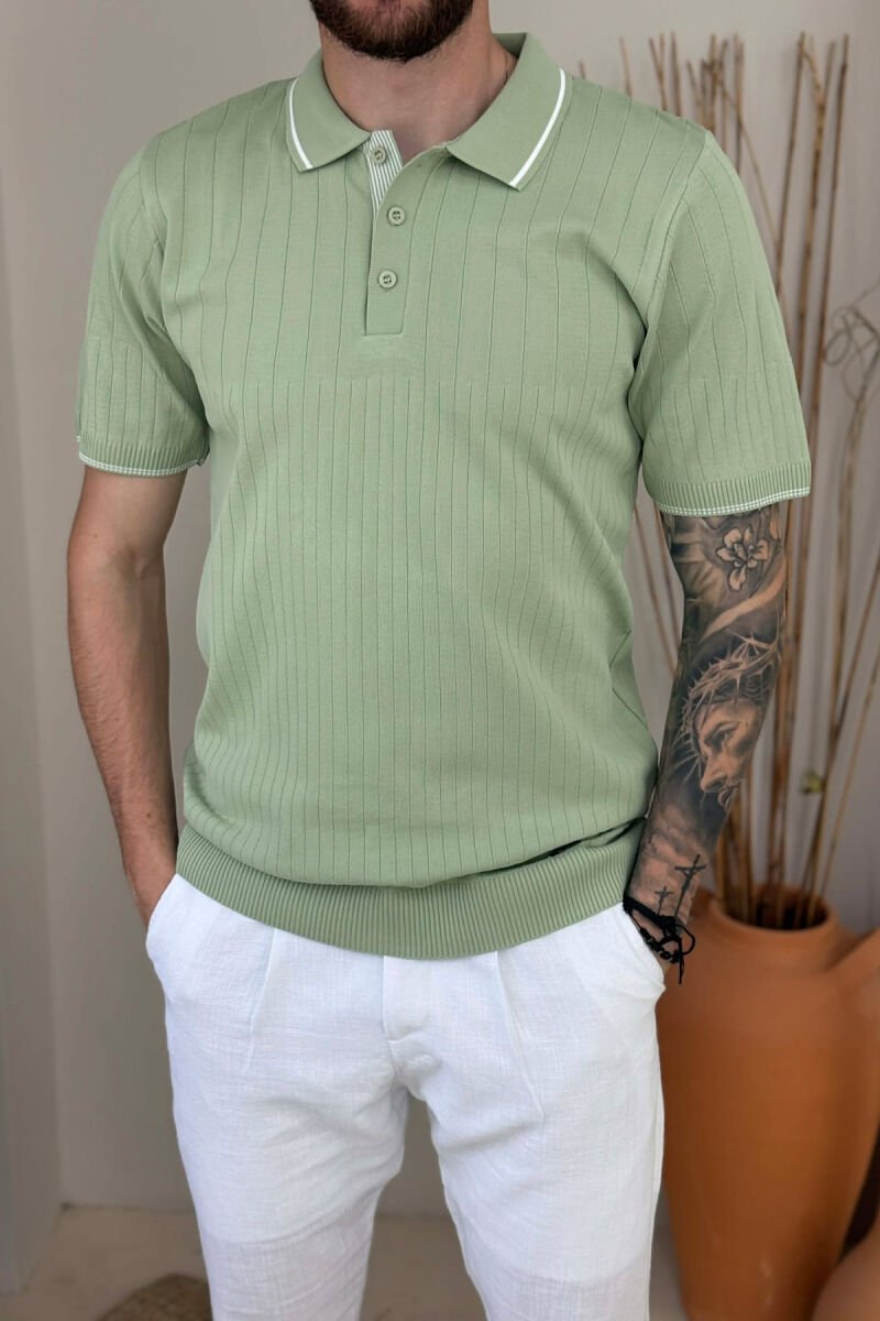 T-SHIRT NJE NGJYRESH ME JAKE POLO PER MESHKUJ NE NGJYRE MENTE - 4