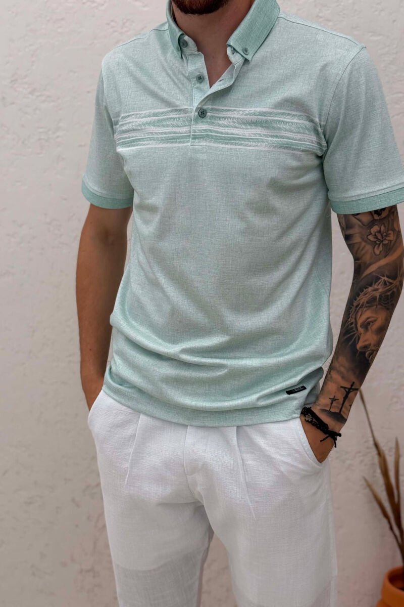 T-SHIRT NJE NGJYRESH ME JAKE POLO PER MESHKUJ NE NGJYRE MENTE - 2