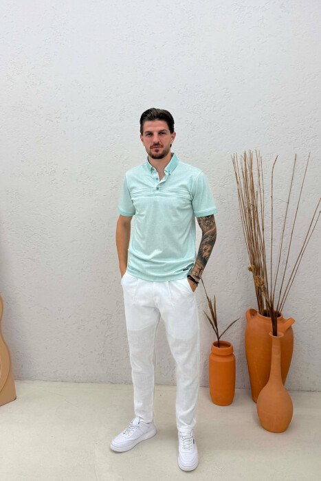 T-SHIRT NJE NGJYRESH ME JAKE POLO PER MESHKUJ NE NGJYRE MENTE - 3