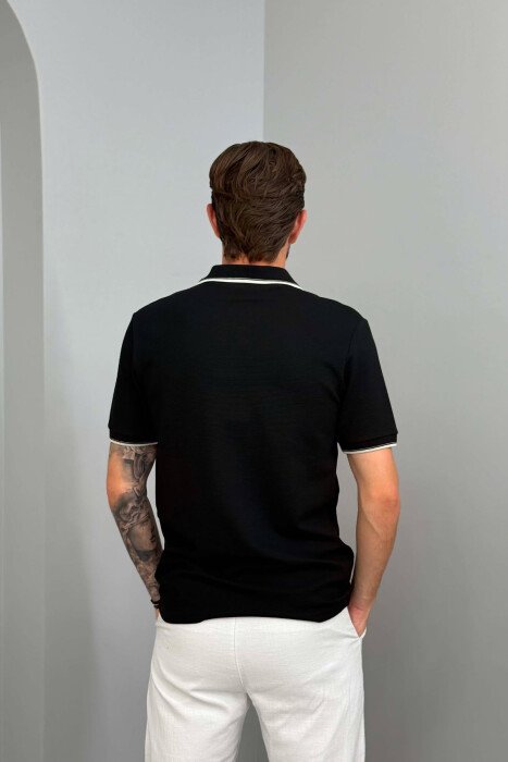 T-SHIRT NJE NGJYRESH ME JAKE POLO PER MESHKUJ NE NGJYRE TE ZEZE - 2