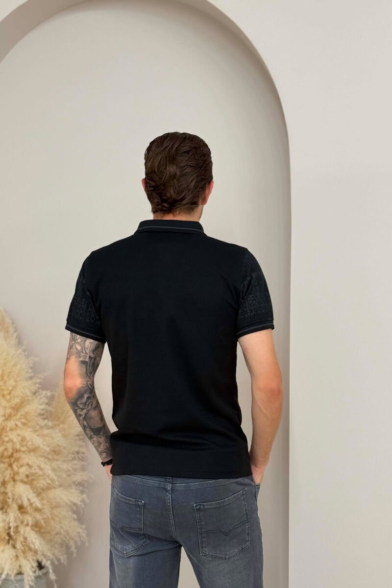 T-SHIRT NJE NGJYRESH ME JAKE POLO PER MESHKUJ NE NGJYRE TE ZEZE - 4