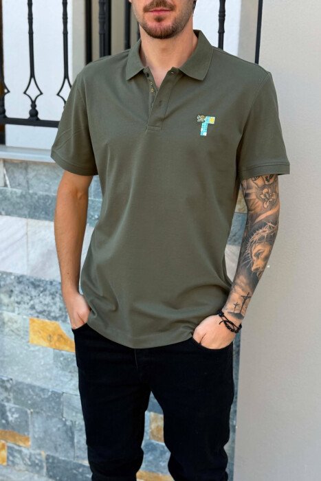 T-SHIRT NJE NGJYRESH ME JAKE POLO PER MESHKUJ NE NGJYRE ULLI - 2