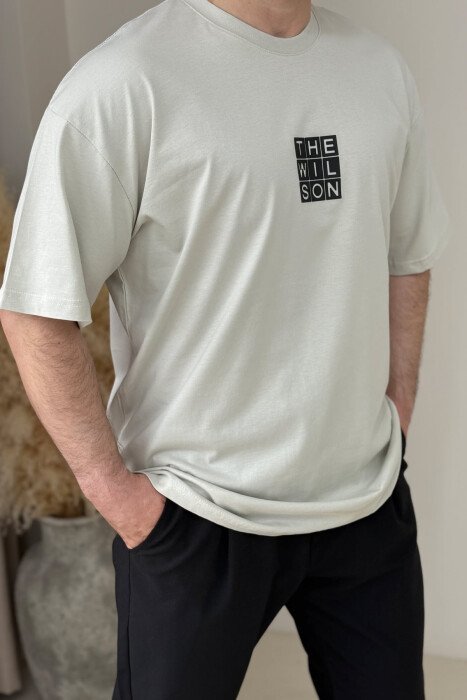 T-SHIRT NJË NGJYRËSH ME LOGO PËR MESHKUJ NË NGJYRËN BEZHË - 3