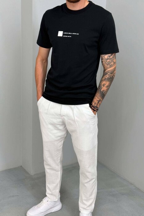 T-SHIRT NJE NGJYRESH ME SHKRIME PER MESHKUJ NE NGJYRE TE ZEZE - 4
