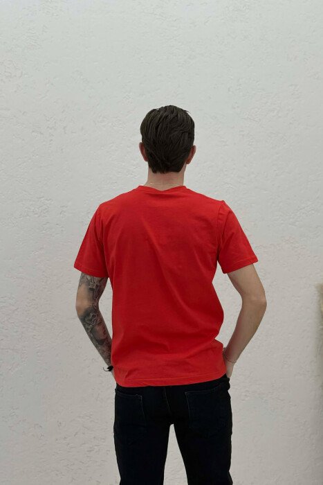 T-SHIRT NJE NGJYRESH ME SHKRIME TE THJESHTA PER MESHKUJ NE NGJYRE PORTOKALLI TE ERRET - 4