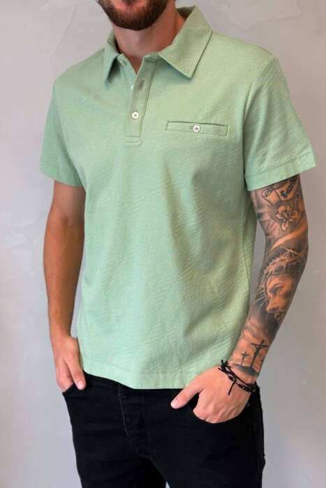 T-SHIRT NJE NGJYRESH ME XHEP PARA PER MESHKUJ NE NGJYRE MENTE - 4