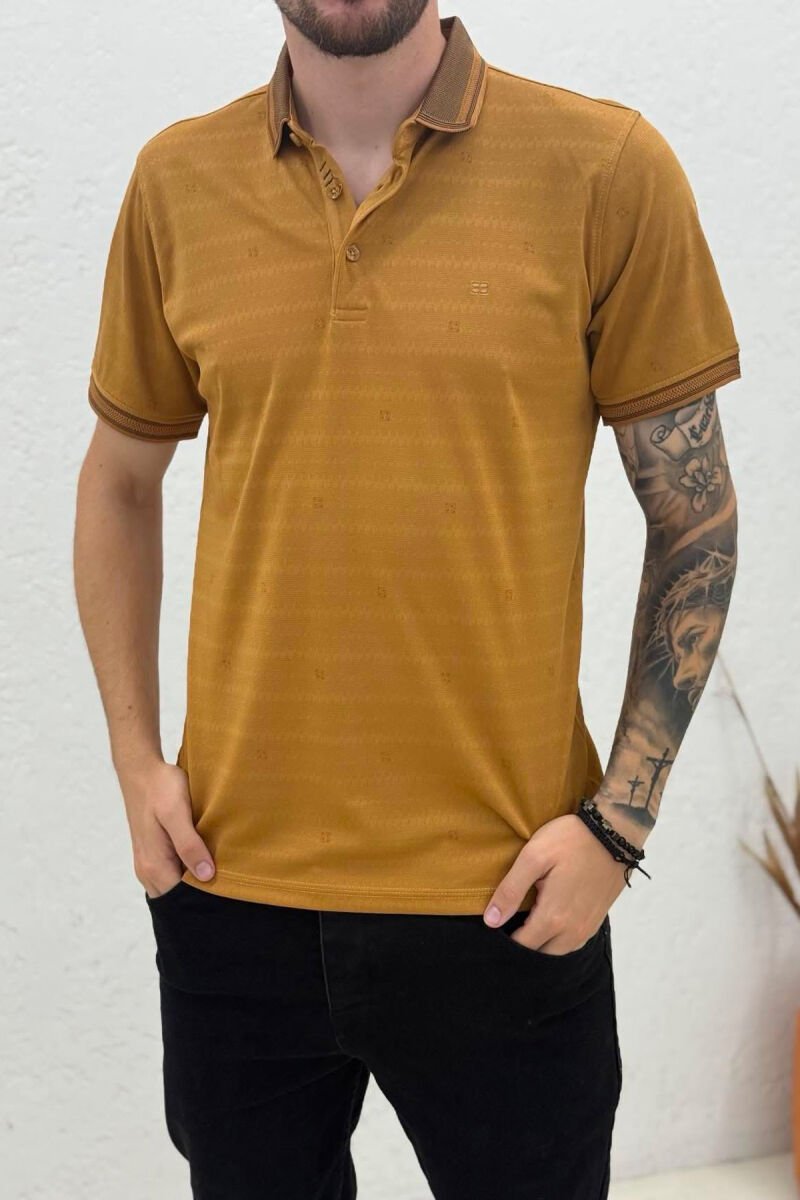 T-SHIRT NJE NGJYRESH NE JAKE POLO PER MESHKUJ NE NGJYRE KAFE - 2