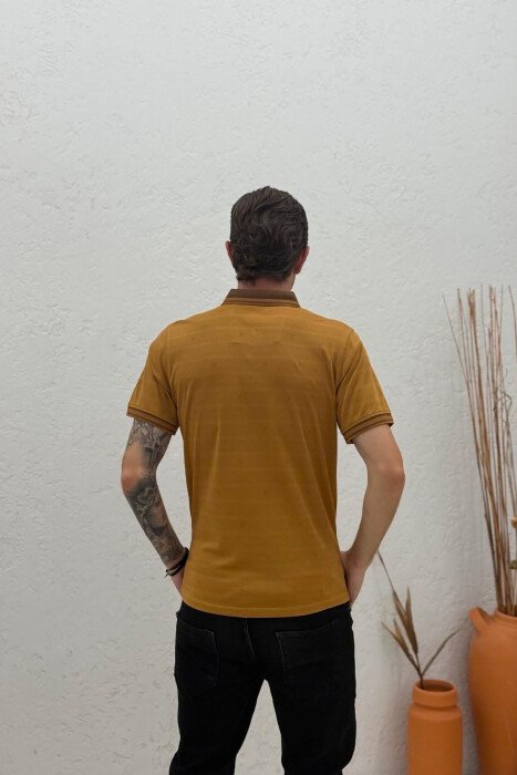 T-SHIRT NJE NGJYRESH NE JAKE POLO PER MESHKUJ NE NGJYRE KAFE - 3