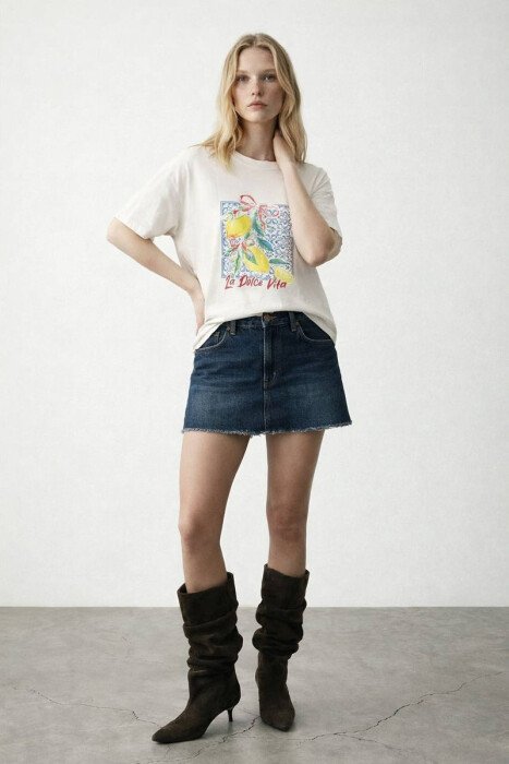 T-SHIRT NJE NGJYRESH PER FEMRA NE NGJYRE KREM - 5