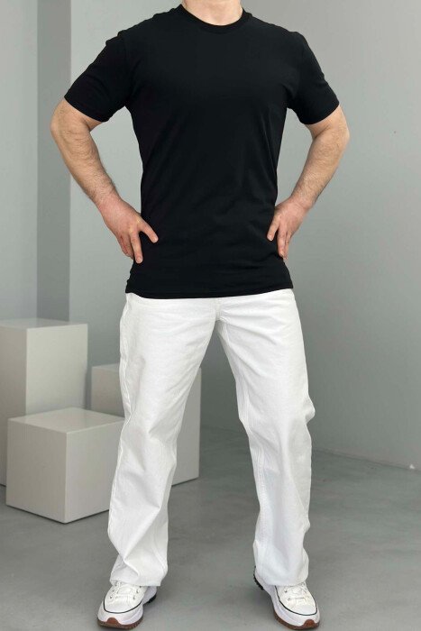 T-SHIRT NJË NGJYRËSH PËR MESHKUJ NË NGJYRËN E ZEZË - 2