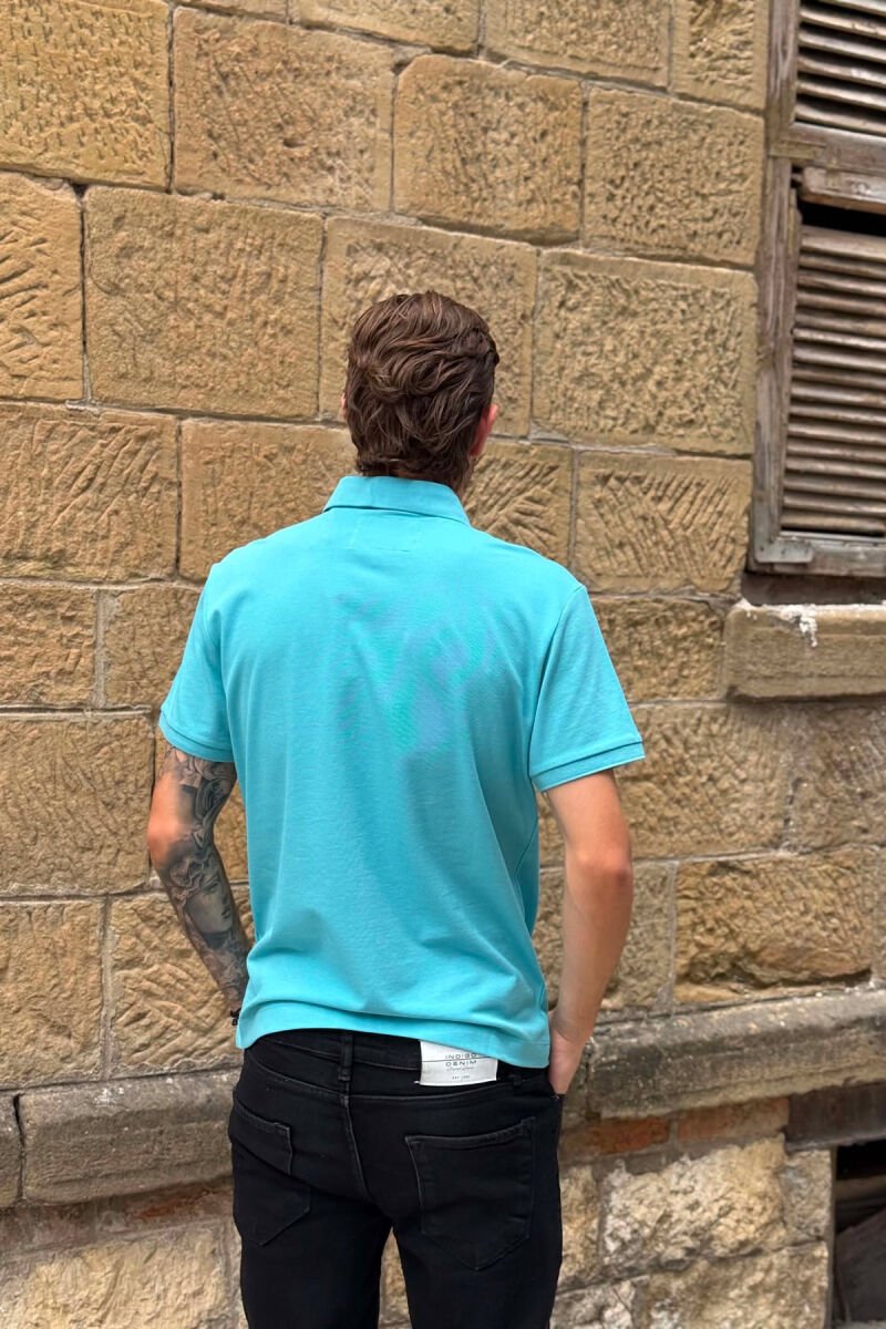 T-SHIRT NJE NJGJYRESH ME JAKE POLO PER MESHKUJ NE NGJYRE BABY BLU - 3