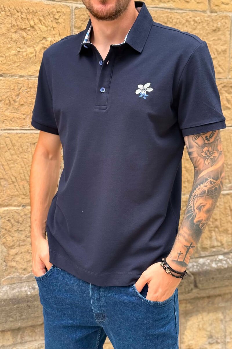 T-SHIRT NJE NJGJYRESH ME JAKE POLO PER MESHKUJ NE NGJYRE BLU E ERRET - 5
