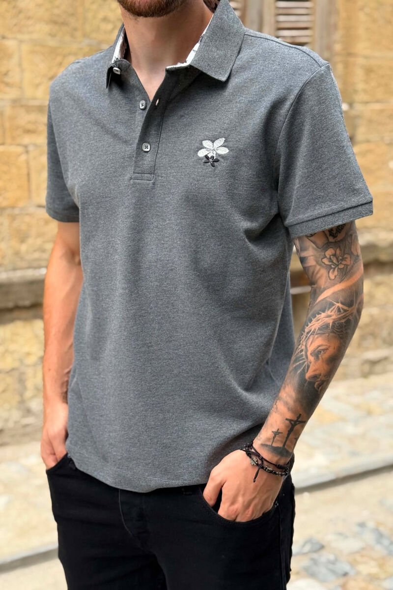 T-SHIRT NJE NJGJYRESH ME JAKE POLO PER MESHKUJ NE NGJYRE GRI E ERRET - 5