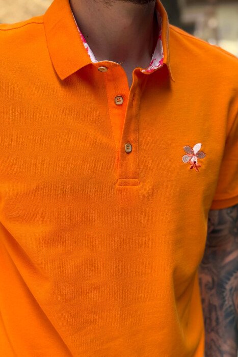 T-SHIRT NJE NJGJYRESH ME JAKE POLO PER MESHKUJ NE NGJYRE PORTOKALLI - 2