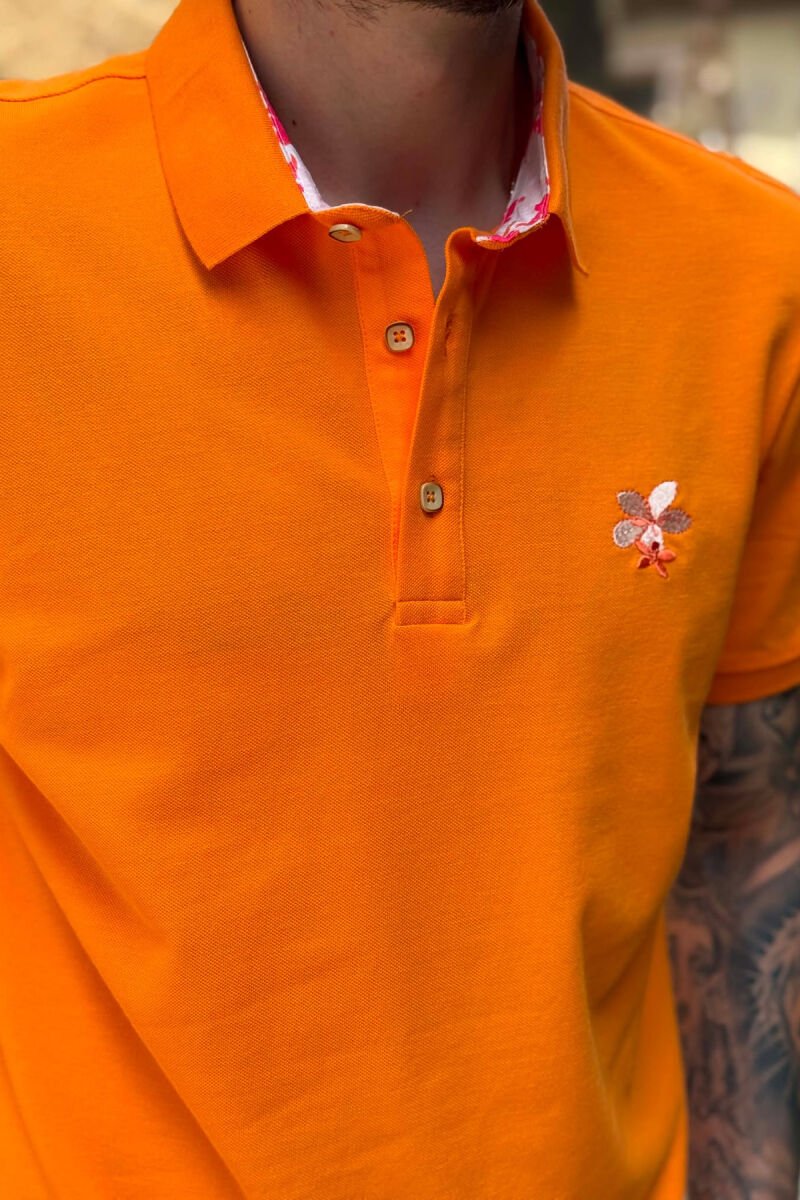 T-SHIRT NJE NJGJYRESH ME JAKE POLO PER MESHKUJ NE NGJYRE PORTOKALLI - 2