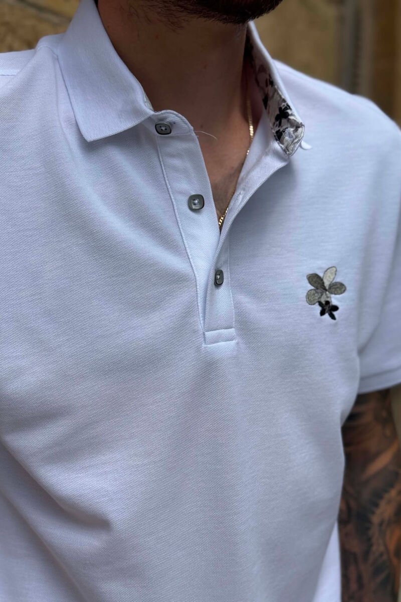 T-SHIRT NJE NJGJYRESH ME JAKE POLO PER MESHKUJ NE NGJYRETE BARDHE - 2