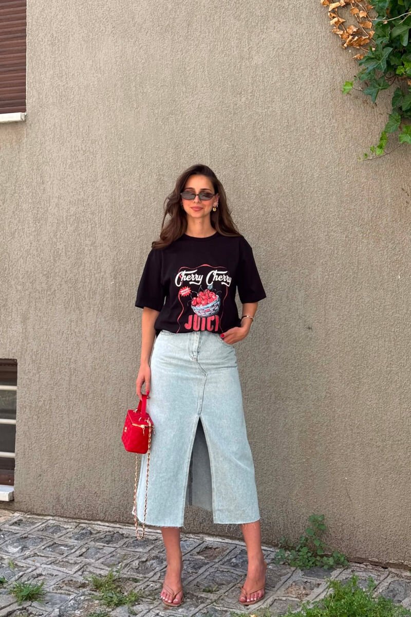 T-SHIRT NJE NGJYRESH ME IMAZH NE PJESEN PARA PER FEMRA NE NGJYRE TE ZEZE - 3