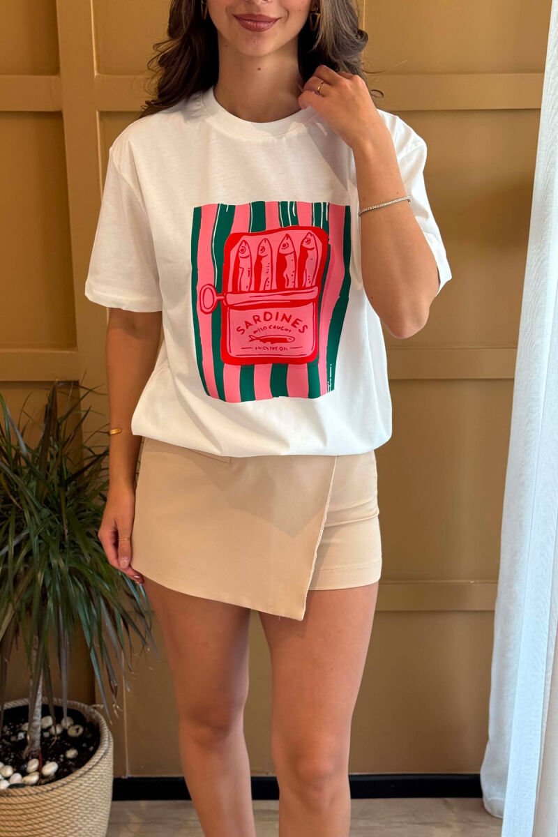 T-SHIRT PER FEMRA NE NGJYRE TE BARDHE - 4