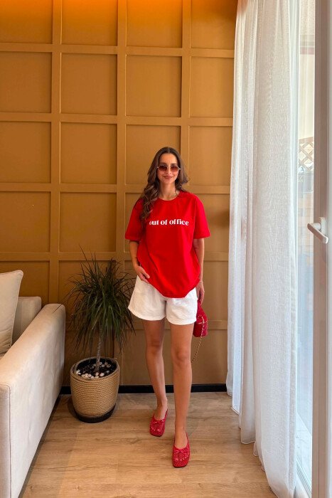 T-SHIRT PER FEMRA NE NGJYRE TE KUQE - 2
