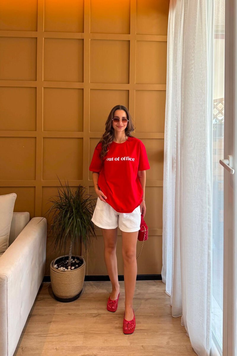 T-SHIRT PER FEMRA NE NGJYRE TE KUQE - 2