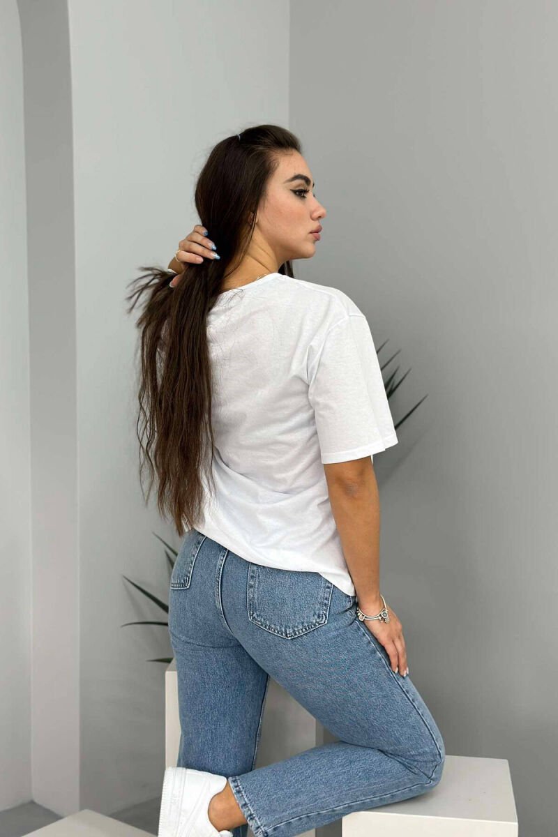 T-SHIRT PËR FEMRA NË NGJYRËN E BARDHË - 2
